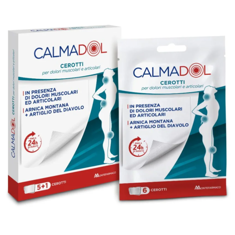 Calmadol cerotto arnica e artiglio del diavolo per dolori articolari e muscolari 6 pezzi