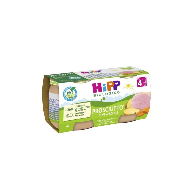 Hipp bio omogeneizzato prosciutto con verdure 2 pezzi da 80g