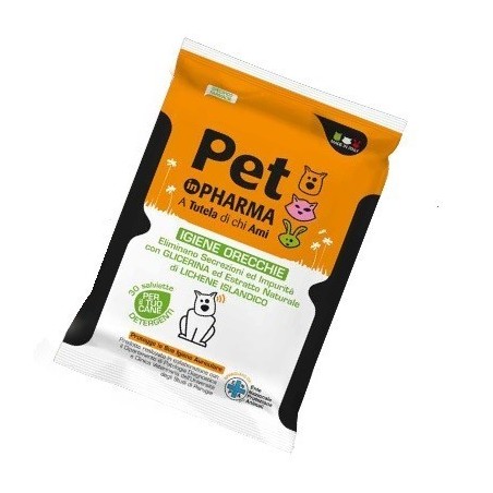 Pet in pharma salviettine orecchie cane 30 pezzi
