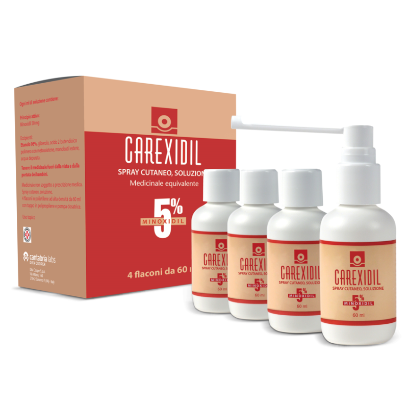 Carexidil 4 flaconi spray soluz cutanea 60 ml 5%