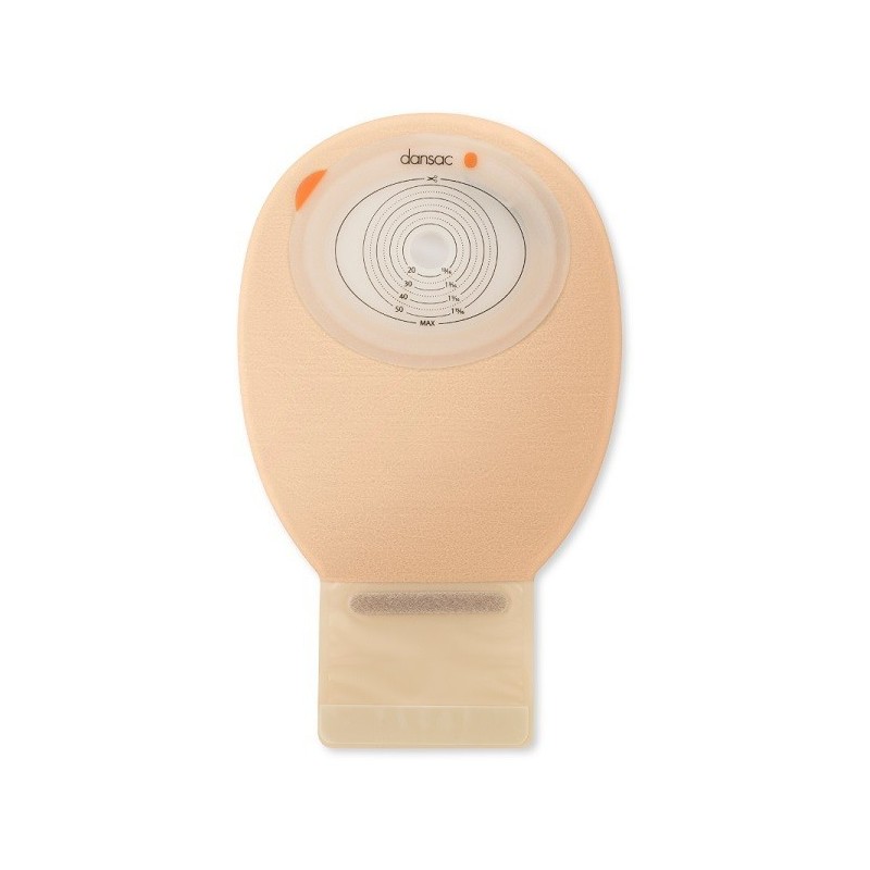 Dansac novalife tre 1 sacca aperta opaca piana maxi per ileostomia con finestra ritagliabile 15-70x90 mm 550 ml 10 pezzi