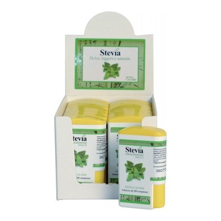 Stevia edulcorante 200 compresse display contenente 14 dispenser
