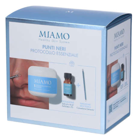 Miamo kit punti neri 1 cleansing purifying mask 60 ml + 1 salicidic acid exfoliator 10 ml + 1 blackhead tool Miamo kit punti neri 1 cleansing purifying mask 60 ml + 1 salicidic acid exfoliator 10 ml + 1 blackhead tool