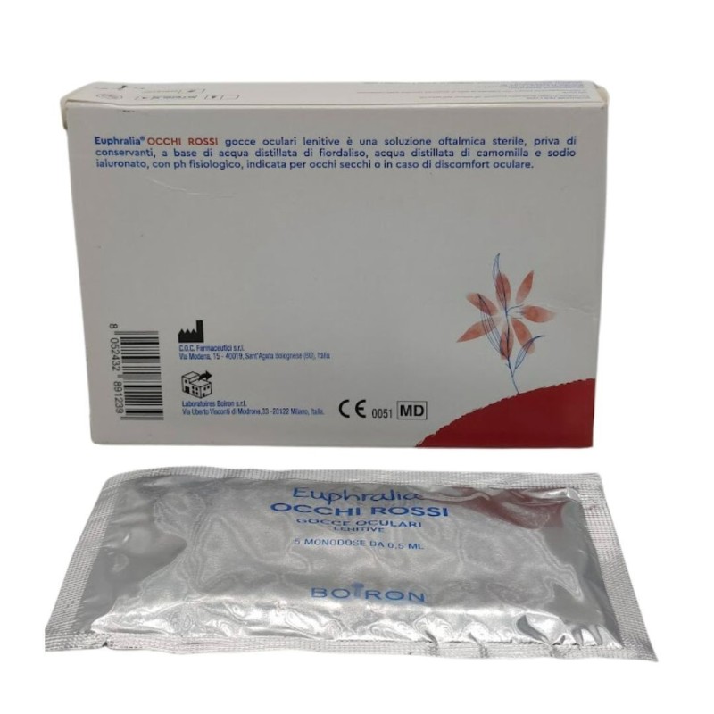 Gocce oculari lenitive euphralia occhi rossi 15 flaconcini monodose 0,5 ml