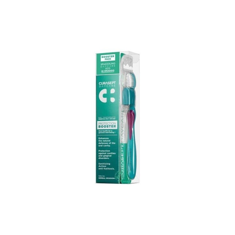Curasept daycare booster dentifricio 75 ml + spazzolino herbal invasion
