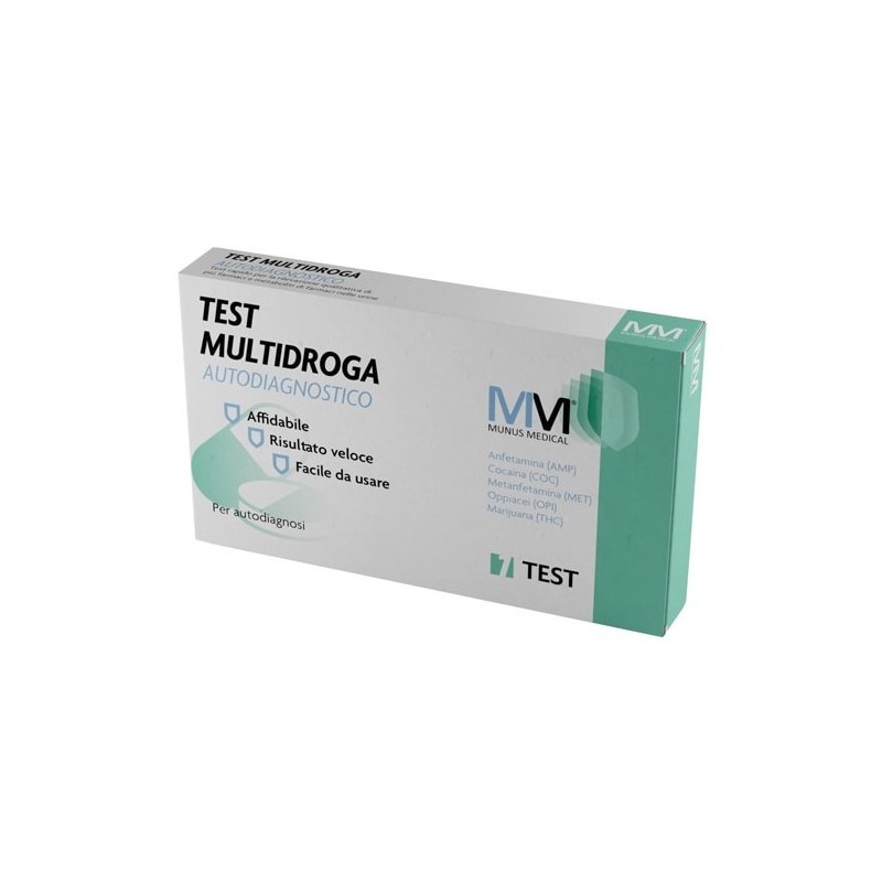 Munus med test multidroga autodiagnostico rilevazione qualitativa di piu' farmaci e metaboliti dei farmaci nell'urina umana