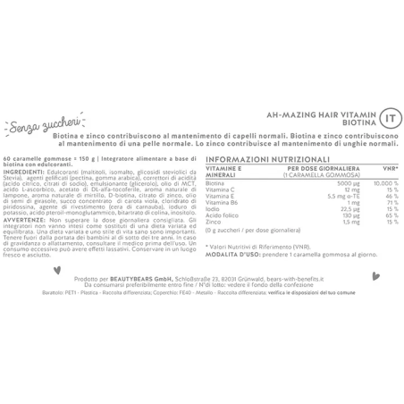 Ah-mazing hair vitamins mit biotin sugarfree 45 caramelle gommose