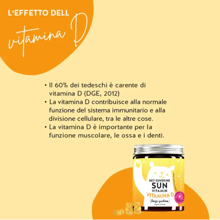 Hey sunshine sun vitamins mit d3 sugarfree 45 caramelle gommose