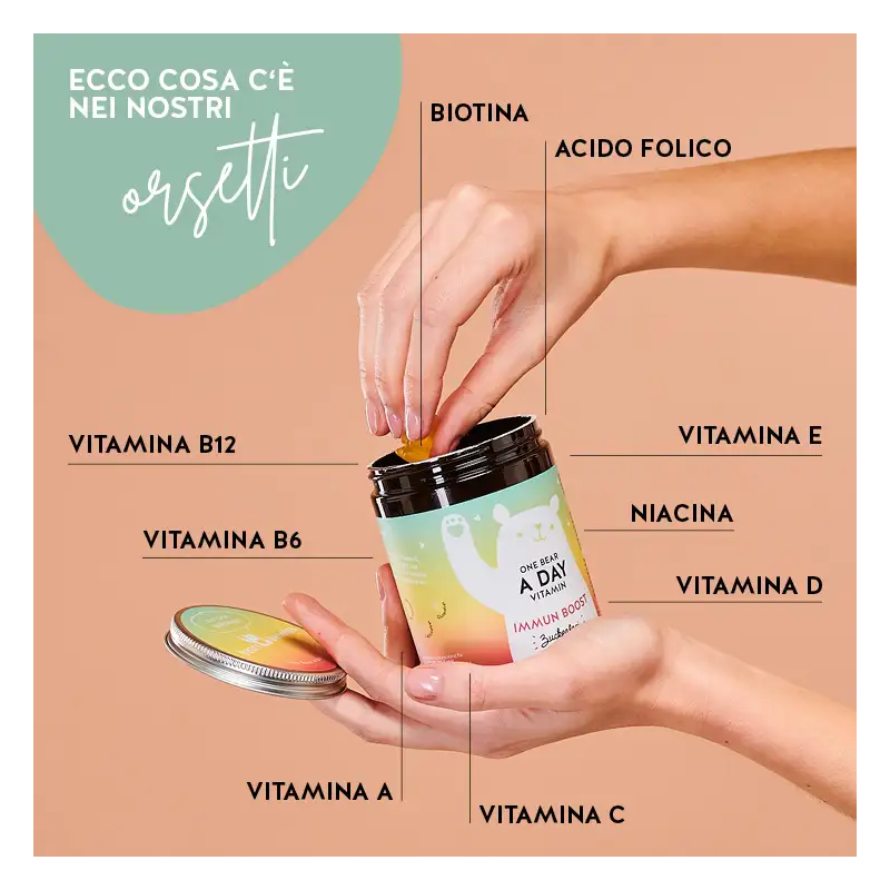 One bear a day vitamin immun boost mit vitamin c & d 45 caramelle gommose