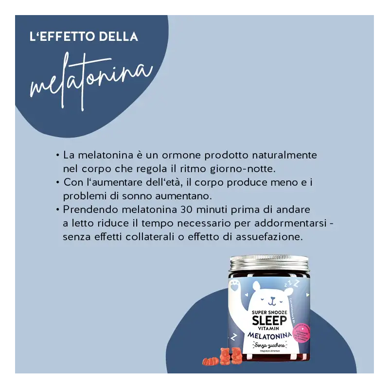 Super snooze sleep vitamin with melatonin sugarfree 45 caramelle gommose