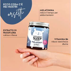Super snooze sleep vitamin with melatonin sugarfree 45 caramelle gommose