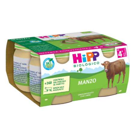 Hipp bio omogeneizzato manzo 4 pezzi da 80 g