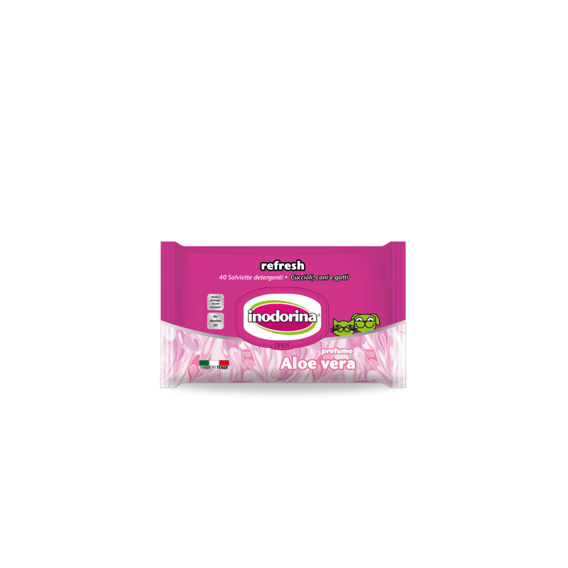 Salviette aloe vera inodorina 40 pezzi