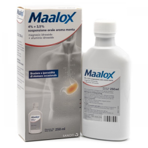 Maalox orale sosp 250 ml 4% + 3,5% aroma menta flacone