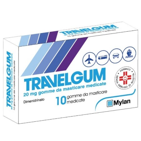 Travelgum 10 gomme mast 20 mg