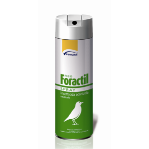 Neo foractil spray, 10 mg/g + 3 mg/g + 2 mg/g soluzione spray per uso esterno per uccellini da gabbia e da voliera, cani, gatti 