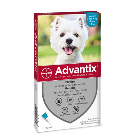 Advantix spot-on per cani oltre 4 kg fino a 10 kg