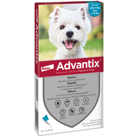 Advantix spot-on per cani oltre 4 kg fino a 10 kg