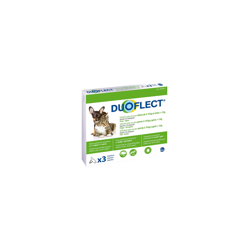 Duoflect soluzione spot-on per cani da 2-10 kg e gatti 5 kg