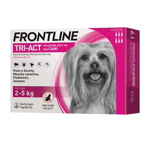 Frontline tri-act soluzione spot-on per cani di 2-5 kg