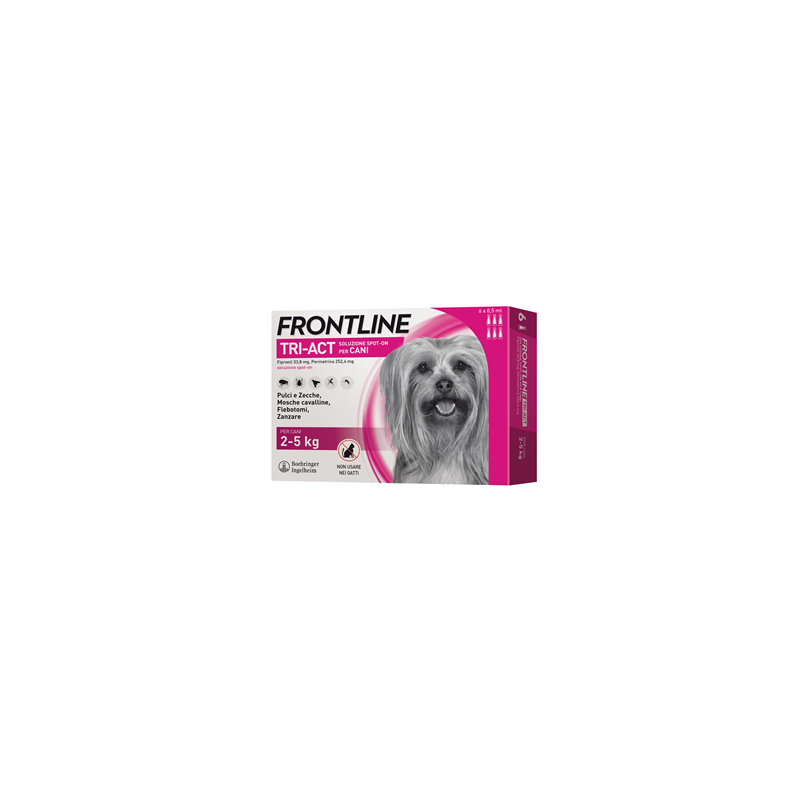 Frontline tri-act soluzione spot-on per cani di 2-5 kg