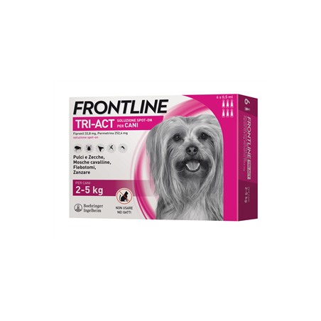Frontline tri-act soluzione spot-on per cani di 2-5 kg