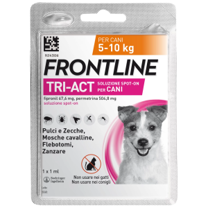 Frontline tri-act soluzione spot-on per cani di 5-10 kg