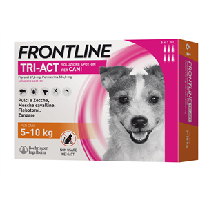 Frontline tri-act soluzione spot-on per cani di 5-10 kg