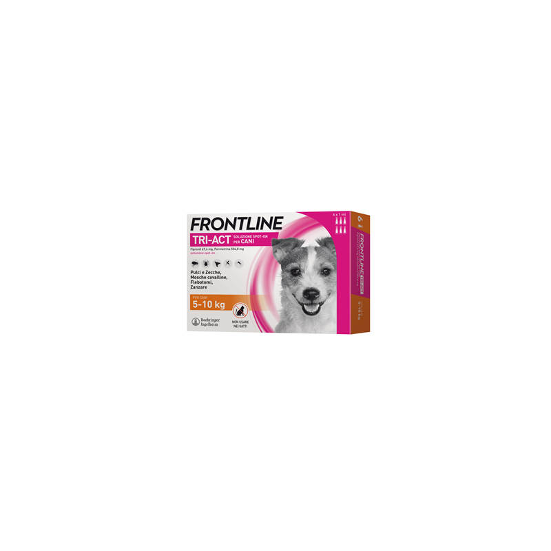Frontline tri-act soluzione spot-on per cani di 5-10 kg