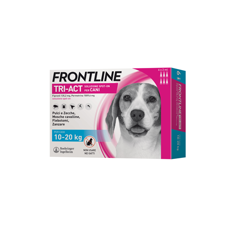 Frontline tri-act soluzione spot-on per cani di 10-20 kg
