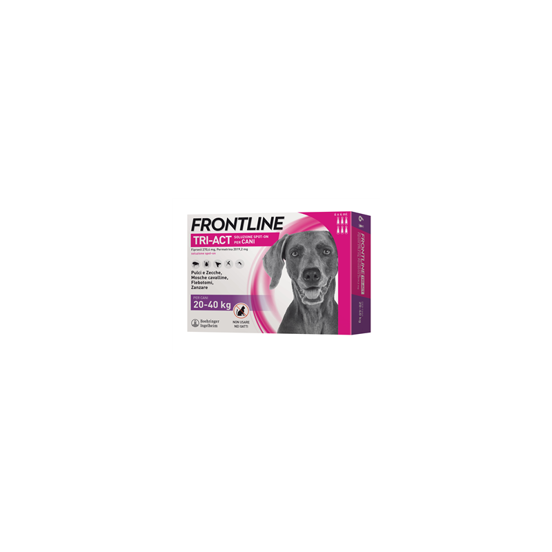Frontline tri-act soluzione spot-on per cani di 20-40 kg