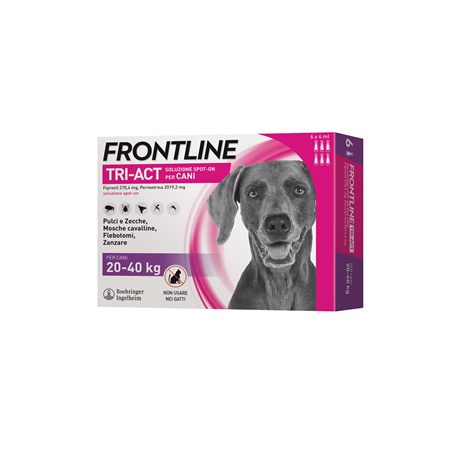 Frontline tri-act soluzione spot-on per cani di 20-40 kg
