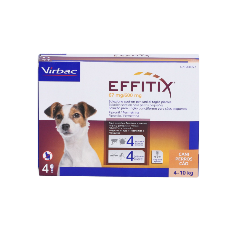 Effitix 67 mg/600 mg soluzione spot-on per cani di taglia piccola