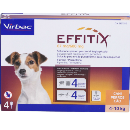 Effitix 67 mg/600 mg soluzione spot-on per cani di taglia piccola