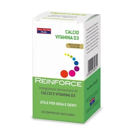 Reinforce calcio + vitamina d3 30 compresse masticabili