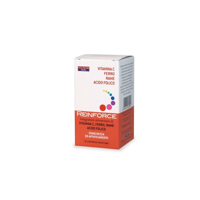 Reinforce ferro + rame + vitamina c 30 compresse masticabili Reinforce ferro + rame + vitamina c 30 compresse masticabili