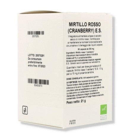 Mirtillo rosso cranberry estratto secco 60 capsule