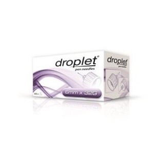 Ago per penna da insulina droplet 32 gauge 6 mm 100 pezzi