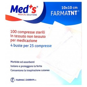 Garza compressa meds tessuto non tessuto 10x10cm 25 pezzi