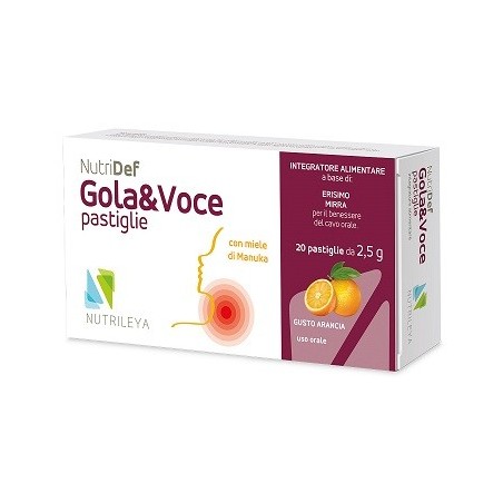 Nutridef gola & voce arancia 20 pastiglie