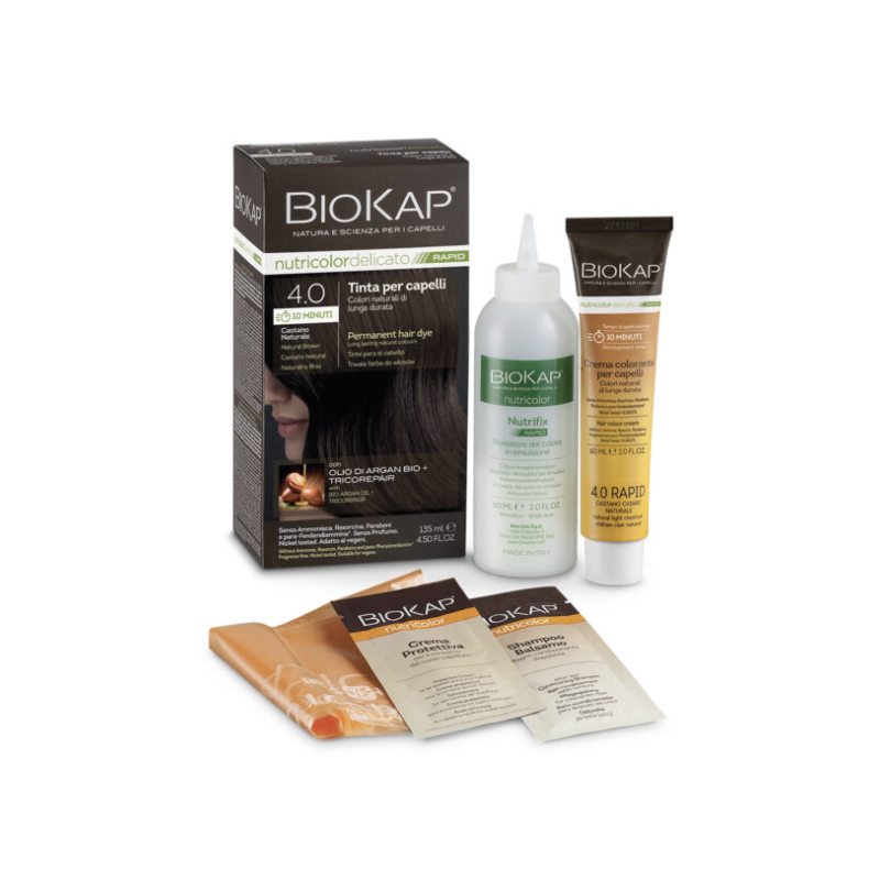 Biokap nutricolor delicato rapid 5,15 castano cenere tinta tubo+flacone 135 ml biosline