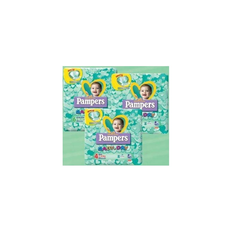 Pampers baby dry trio dwct maxi 58 pezzi