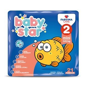 Pannolino babystar 3/6kg t2 21 pezzi