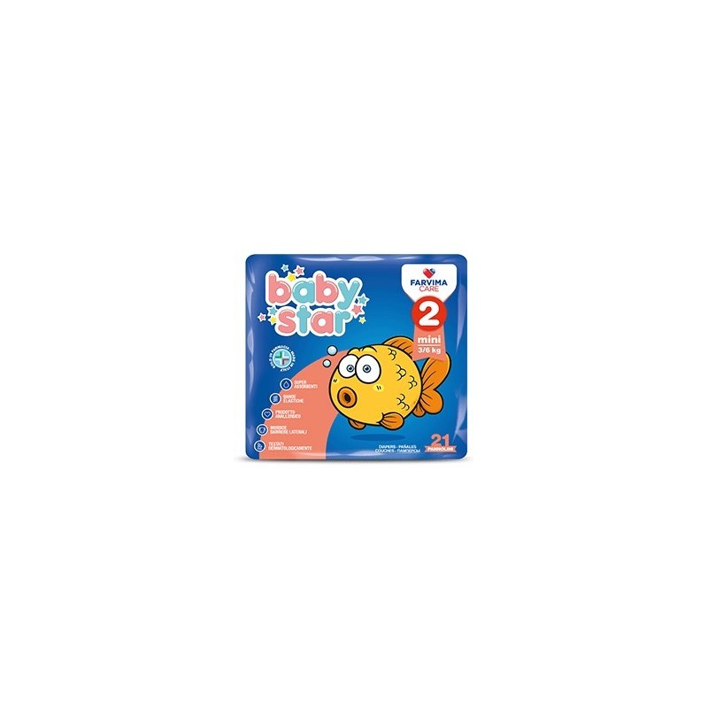 Pannolino babystar 3/6kg t2 21 pezzi