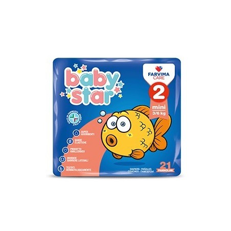 Pannolino babystar 3/6kg t2 21 pezzi