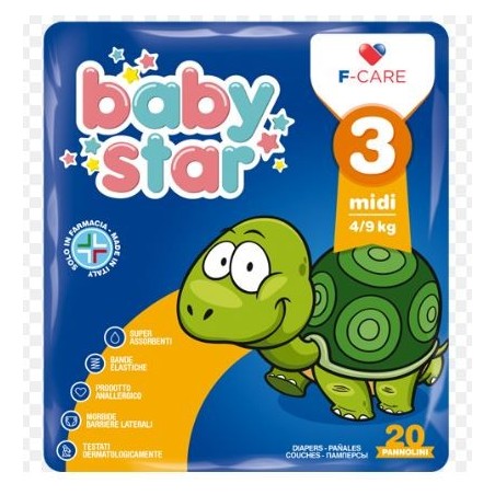 Pannolino babystar 4/9kg t3 20 pezzi