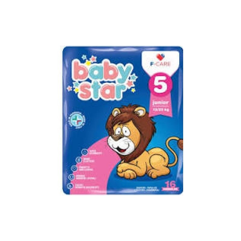 Pannolino babystar 12/25kg t5 16 pezzi Pannolino babystar 12/25kg t5 16 pezzi