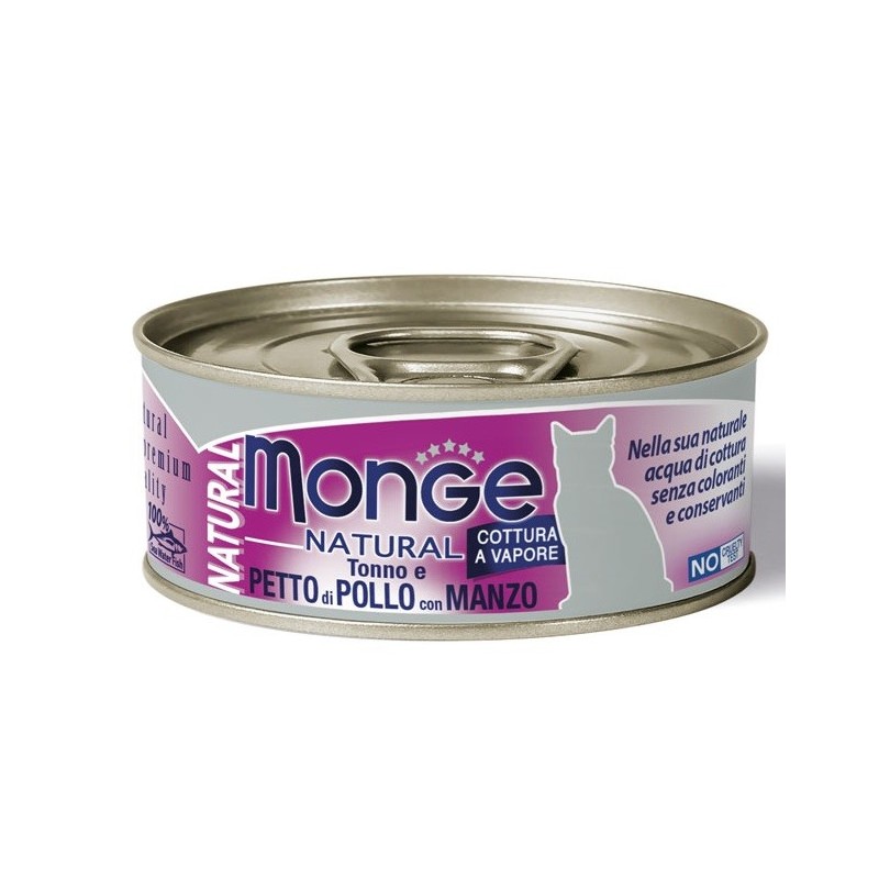Monge natural quality gatto monge natural petto di pollo conmanzo 80 g
