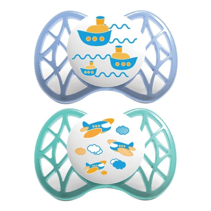 Nuvita succhietto con tettarella ortodontica 0 mesi+ blu e tiffany