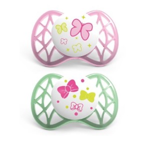 Nuvita succhietto con tettarella ortodontica 0 mesi+ rosa everde